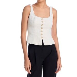 Aqua Cream Button-Front Tank Top